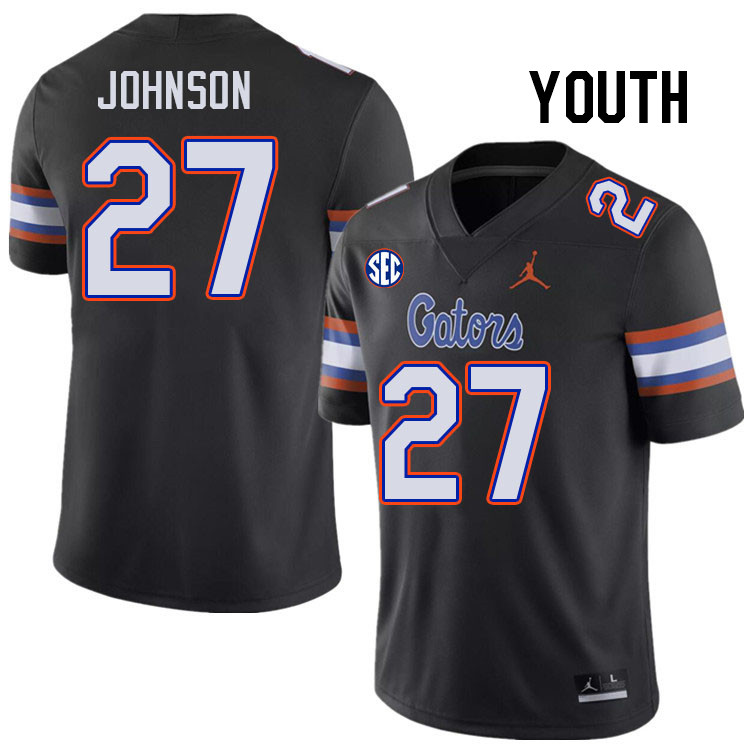 Youth #27 Dijon Johnson Florida Gators College Football Jerseys Stitched-Black